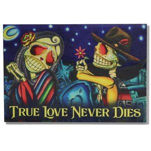 True Love Never Dies Wood Tattoo Art Wall Hanging